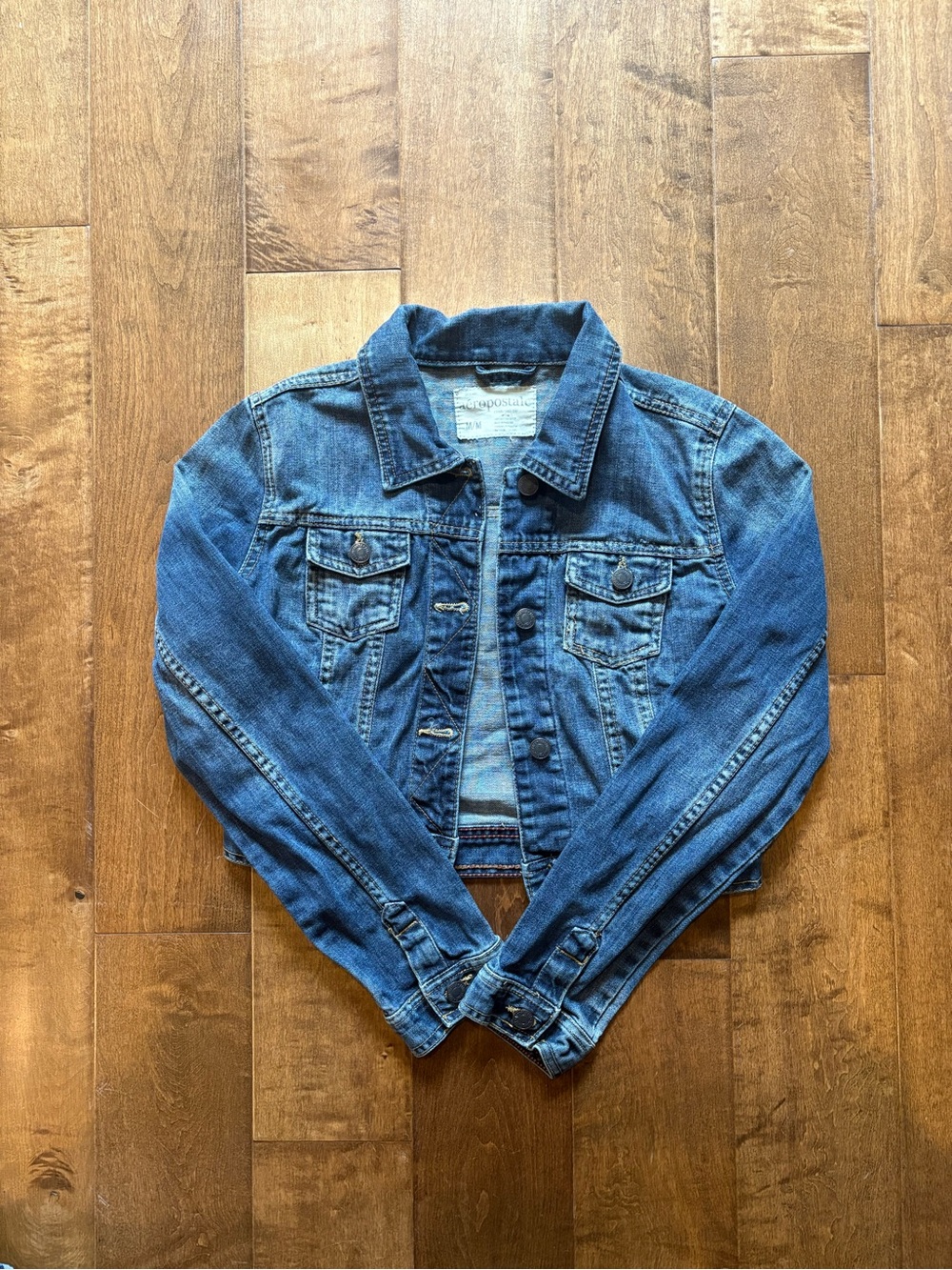 Aeropostale Blue Denim Cropped Jacket